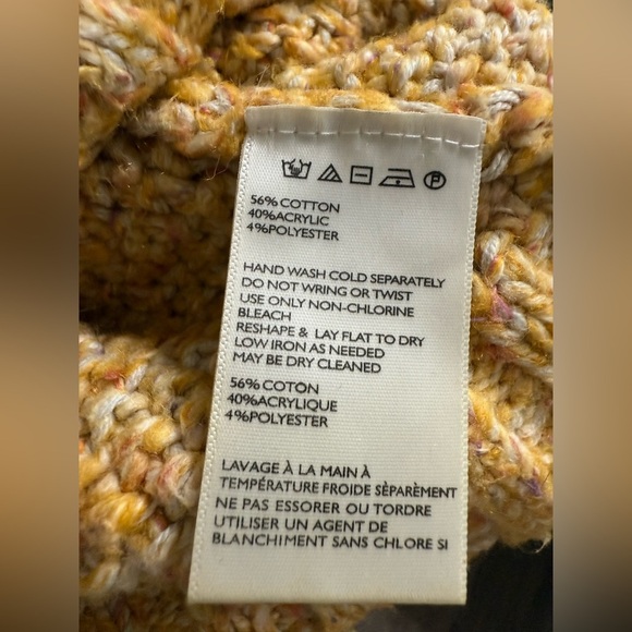 KIMCHI BLUE OVERSIZED KNIT SWEETER YELLOW GINGER M/L WOMEN PULLOVER - Picture 8 of 9